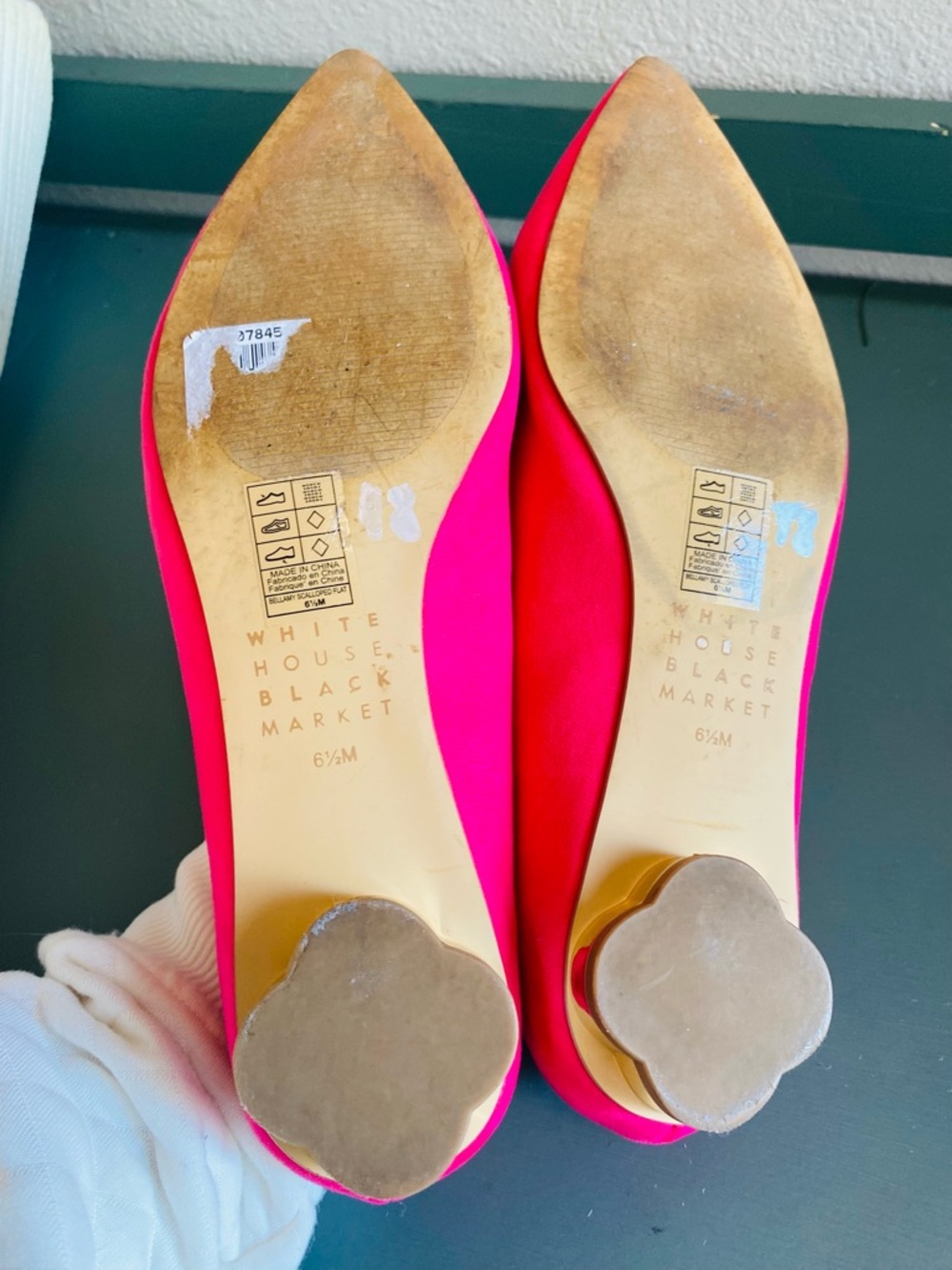 White House Black Market Bellamy Scalloped Pink Flat Size 6.5 - Picture 10 of 11